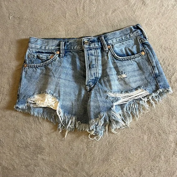 We The Free Free People Distressed Denim Shorts - Picture 4 of 11